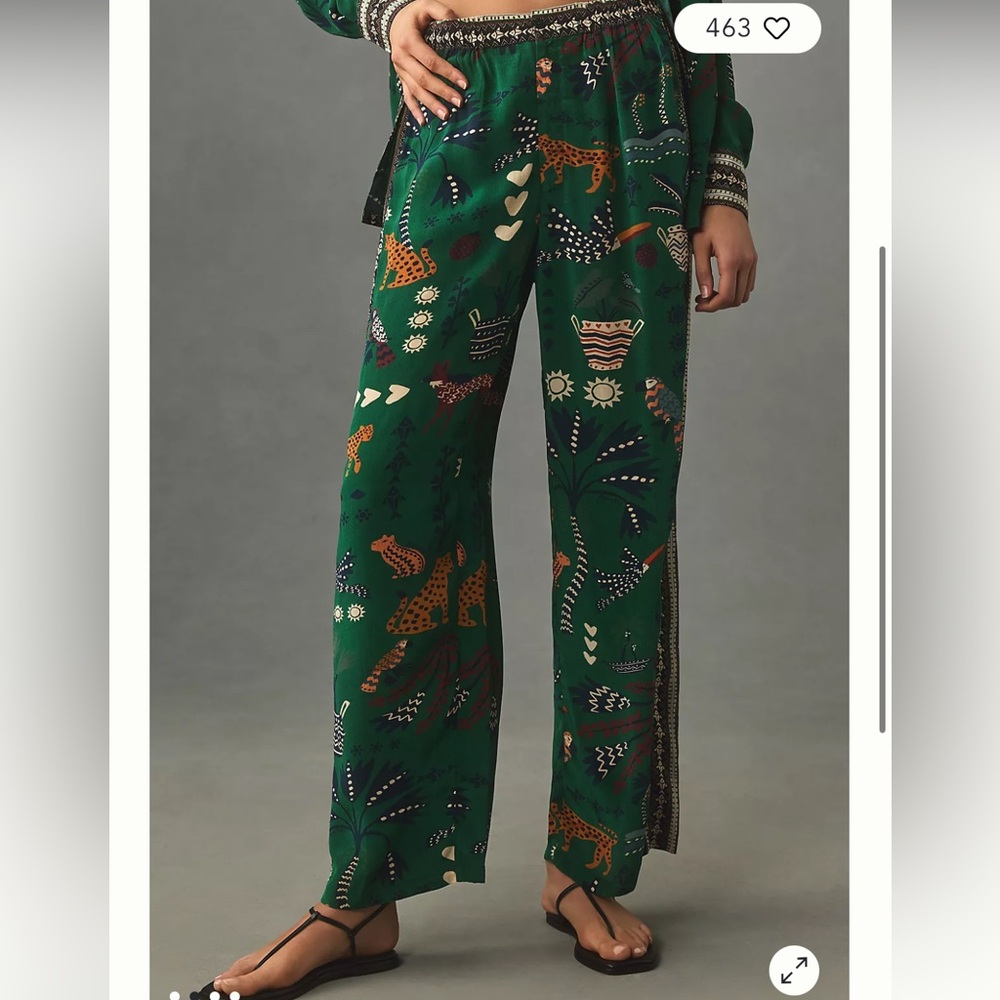 Farm Rio x Anthropologie printed pull-on pants- L
